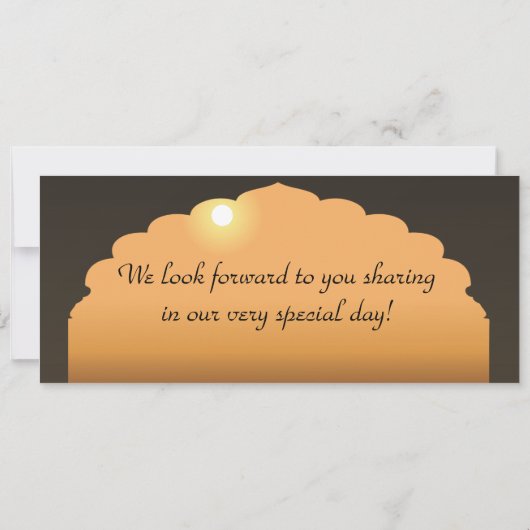 タジマハルサンセットボードパス結婚式招待状 招待状 (裏面)