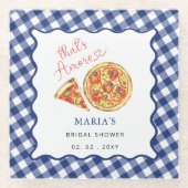 タスアモーレイタリアンピザパーティーブライダルシャワー ガラスコースター (正面)