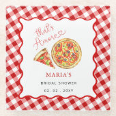 タスアモーレイタリアンピザパーティーブライダルシャワー ガラスコースター (正面)