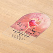 タスアモーレイタリアンヴィノウィーブーズブライダルシャワー アクリル招待状 (レイダウン)