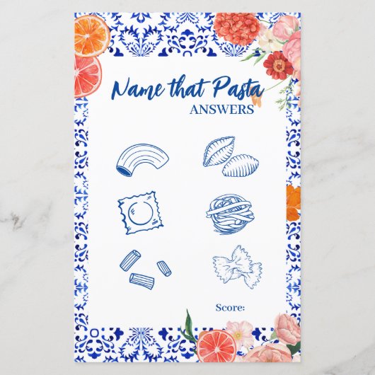 タスアモーレネームズパスタブライダルシャワーゲーム (正面)