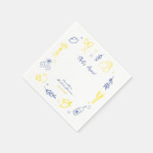 タスアモーレハンドドローイタリアンドレモンブライダルシャワー スタンダードカクテルナプキン (角)