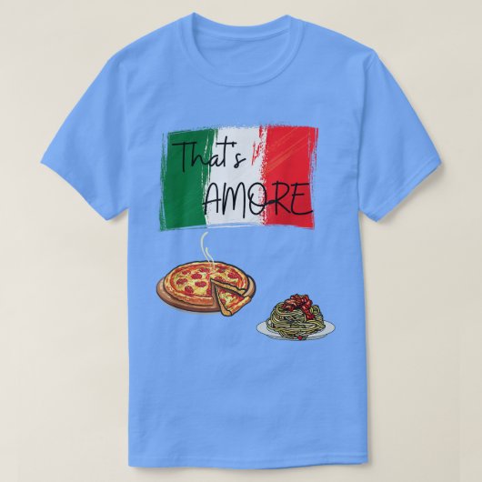 タスアモーレピザパスタイタリアンラバーフードイタリアン Tシャツ (デザイン正面)