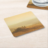 タスカニーのコースターの景色上の日の出 スクエアペーパーコースター (アングル)