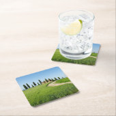 タスカニーのヌマスギが付いている農場の別荘 スクエアペーパーコースター (インサイチュ)