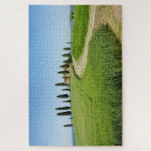 タスカニーのヌマスギが付いている農場の家 ジグソーパズル (縦)