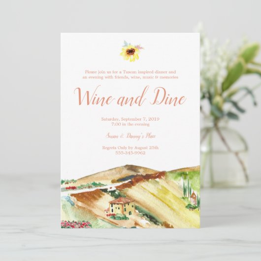 タスカニーのワインによっては夕食のパーティの招待状が食事し、 招待状 (スタンド正面)