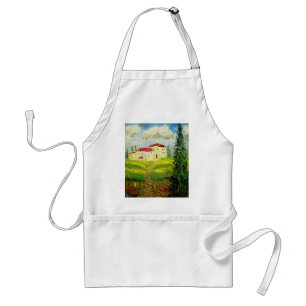 タスカニーの山腹の絵画 スタンダードエプロン