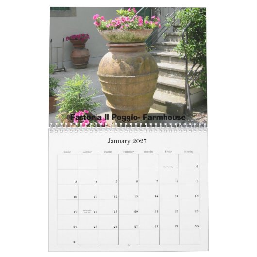 タスカニーの旅行 カレンダー (1月 2027)