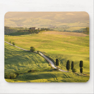 タスカニーの景色のmousepadの白い道 マウスパッド