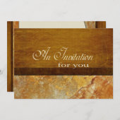 タスカニーの石造りの企業幹部の退職のカスタム 招待状 (正面/裏面)