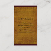 タスカニーの石造りの企業幹部 名刺 (裏面)