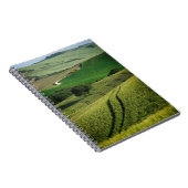 タスカニーの緑のノートの曲線ライン ノートブック (右側)