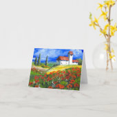 タスカニーの赤のケシ カード (黄色い花)