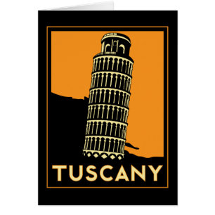 タスカニーイタリアのレトロのアール・デコ旅行ポスター