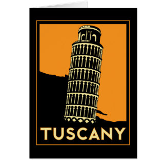 タスカニーイタリアのレトロのアール・デコ旅行ポスター