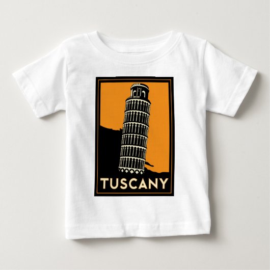 タスカニーイタリアのレトロのアール・デコ旅行ポスター ベビーTシャツ (正面)