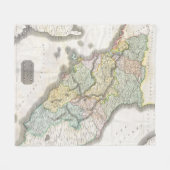 タスカニーイタリア(1814年)のヴィンテージの地図 フリースブランケット (正面(横))