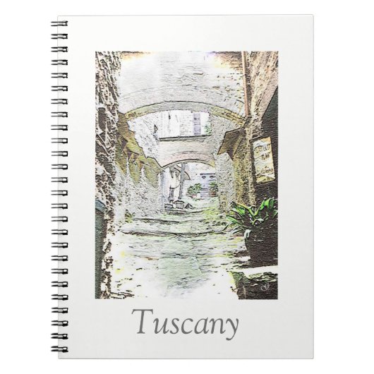 タスカニー、イタリア。 Illustration.text. ノートブック (正面)