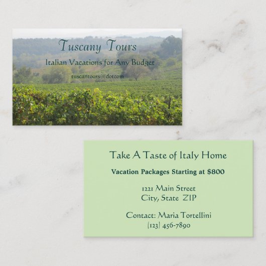 タスカニー 名刺 (正面/裏面)