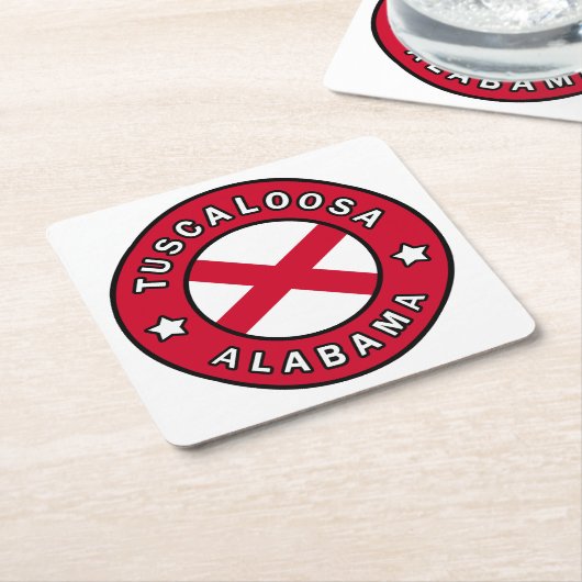 タスカルーサアラバマ スクエアペーパーコースター (アングル)
