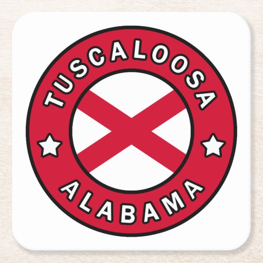 タスカルーサアラバマ スクエアペーパーコースター (正面)