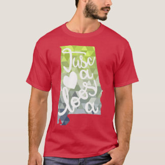 タスカロサ・アラバマ州地図グリーン&ブルー Tシャツ