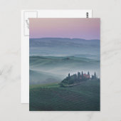 タスカーナ風景の縦型カードでのサンライズ ポストカード (正面/裏面)