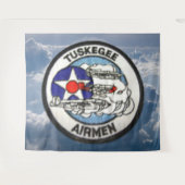 タスキーギー空軍兵士の写真用背景 タペストリー (正面(横))
