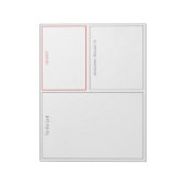 タスクリスト、緊急リスト、プロジェクトセクション付き ノートパッド (回転)