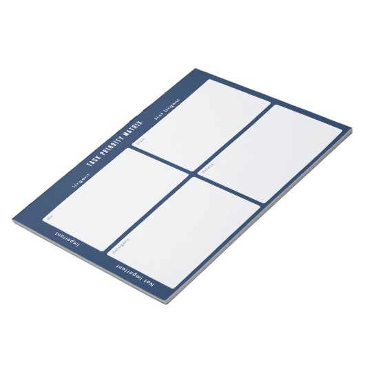 タスク優先度とプランナー マトリックス (濃い青) ノートパッド (アングル)