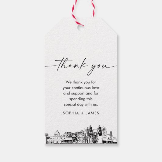 タスコスカイライン結婚ズサンキューメッセージカード ギフトタグ (裏面)