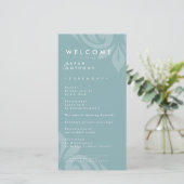 タスティーエレガントダマスクペーターブルー結婚式 プログラム (スタンド正面)