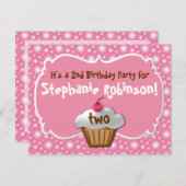 タスティ霜のカップケーキ2nd誕生日 招待状 (正面/裏面)