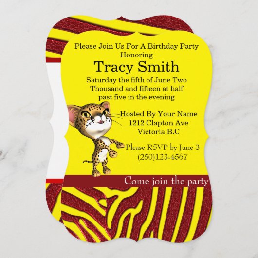 タステフルパーティーチェータ誕生日招待状7 招待状 (正面/裏面)