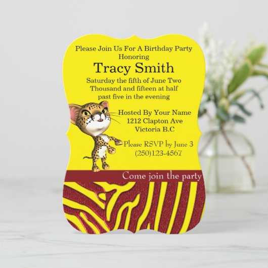 タステフルパーティーチェータ誕生日招待状7 招待状 (スタンド正面)