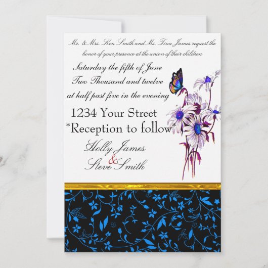 タステフルブルーデイジーとバファーフライ 招待状 (正面)