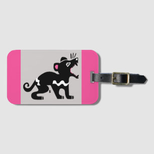 タスマニアの悪魔 – 野生動物 – ピンク ラゲッジタグ