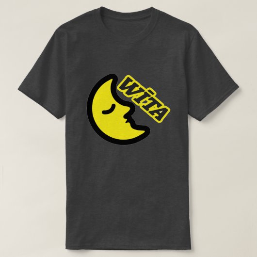 タスマニアの文字:ウィタと黄色の月 Tシャツ (デザイン正面)
