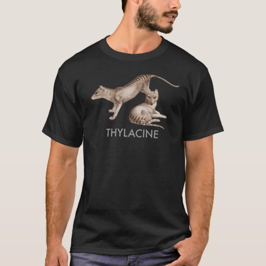 タスマニアの虎の絶滅動物、ティラシン Tシャツ (正面)