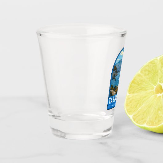 タスマニアオーストラリア旅行アートヴィンテージ ショットグラス (左)