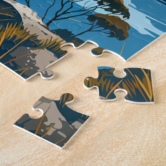 タスマニアオーストラリア旅行アートヴィンテージ ジグソーパズル (側面)