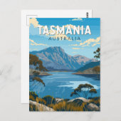 タスマニアオーストラリア旅行アートヴィンテージ ポストカード (正面/裏面)