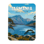 タスマニアオーストラリア旅行アートヴィンテージ マグネット (縦)