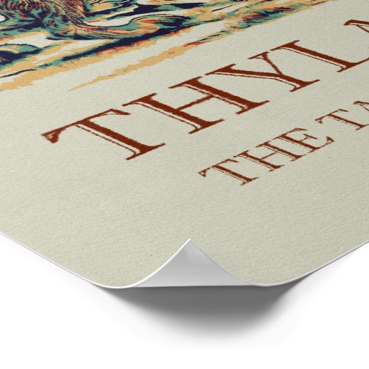 タスマニアタイガー、フクロオオカミ、タスマニアオーストラリア ポスター (角)