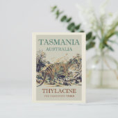 タスマニアタイガー、フクロオオカミ、タスマニアオーストラリア ポストカード (スタンド正面)