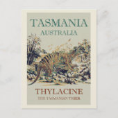 タスマニアタイガー、フクロオオカミ、タスマニアオーストラリア ポストカード (正面)