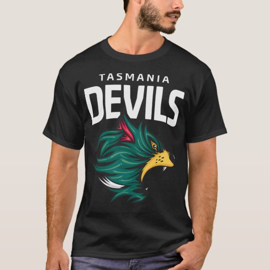 タスマニアデビルズサッカークラブホワイトレタリング Tシャツ (正面)