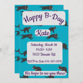 タスマニアデビルハッピーバースデー 招待状 (正面/裏面)