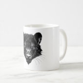 タスマニアデビルヘッドブラック&ホワイトTシャツ コーヒーマグカップ (正面右)